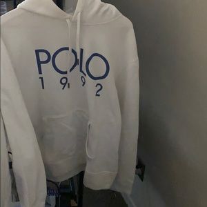 All white 1992 polo hoodie